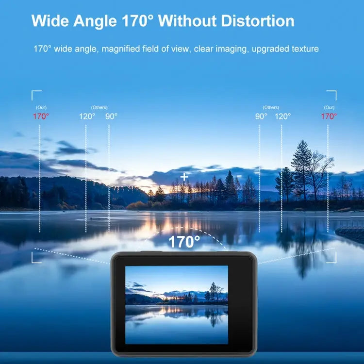 5K/30FPS WIFI HD Anti-Shake Remote Touch Dual-Screen IP68 Waterproof Sports Camera, Style: Camera+128G Card
