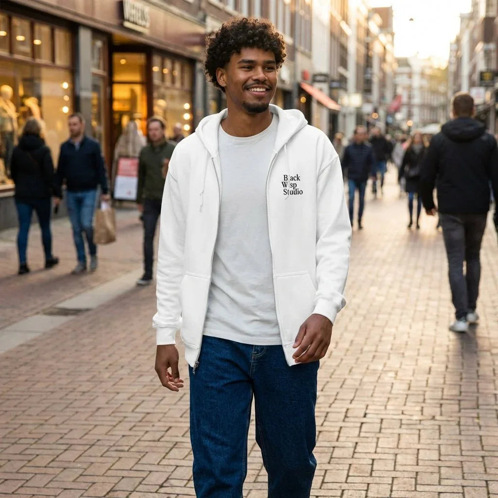 Premium Represent Zip-Hoodie White